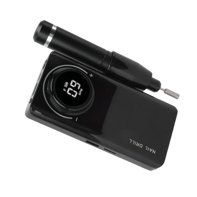 Máquina pulidora de uñas eléctrica, pantalla LED de 35000RPM, pulidora de uñas recargable, color negro