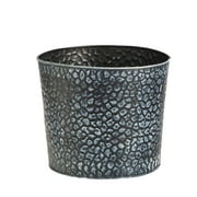 Nearly Natural 11.5in. Embossed Tin Bucket with Pebble Pattern, Gray