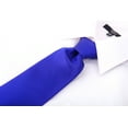 thumbnail image 4 of Solid Royal Blue Necktie - Jacquard Woven Tie - Blue Wedding Tie for Men, 4 of 5