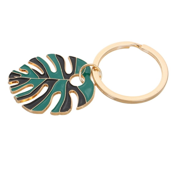 Worgeous Durable Alloy Monstera Leaf keychain with Enamel Design for Keys Multi Color 3 x 1.5 Inches