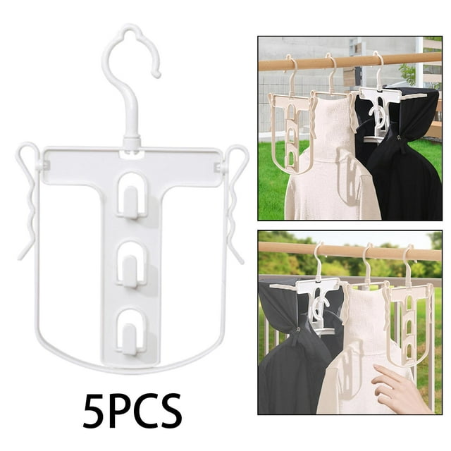 5 Pcs Hooded Hangers for Drying Hoodies with Hooks Non-Slip Hangers Multipurpose White