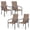 Brown, variant on Vicllax Outdoor Dining Chair Patio Chairs Stackable Metal Modern for Deck Garden, Set of 2, Gray