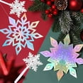 thumbnail image 4 of 12pcs 3D Iridescent Paper Snowflakes Holographic Garland Hanging Decorations and 10pcs Acrylic Xmas Snow Flakes Ornaments for Winter Wonderland Frozen Christmas Birthday Party Supplies, 4 of 7