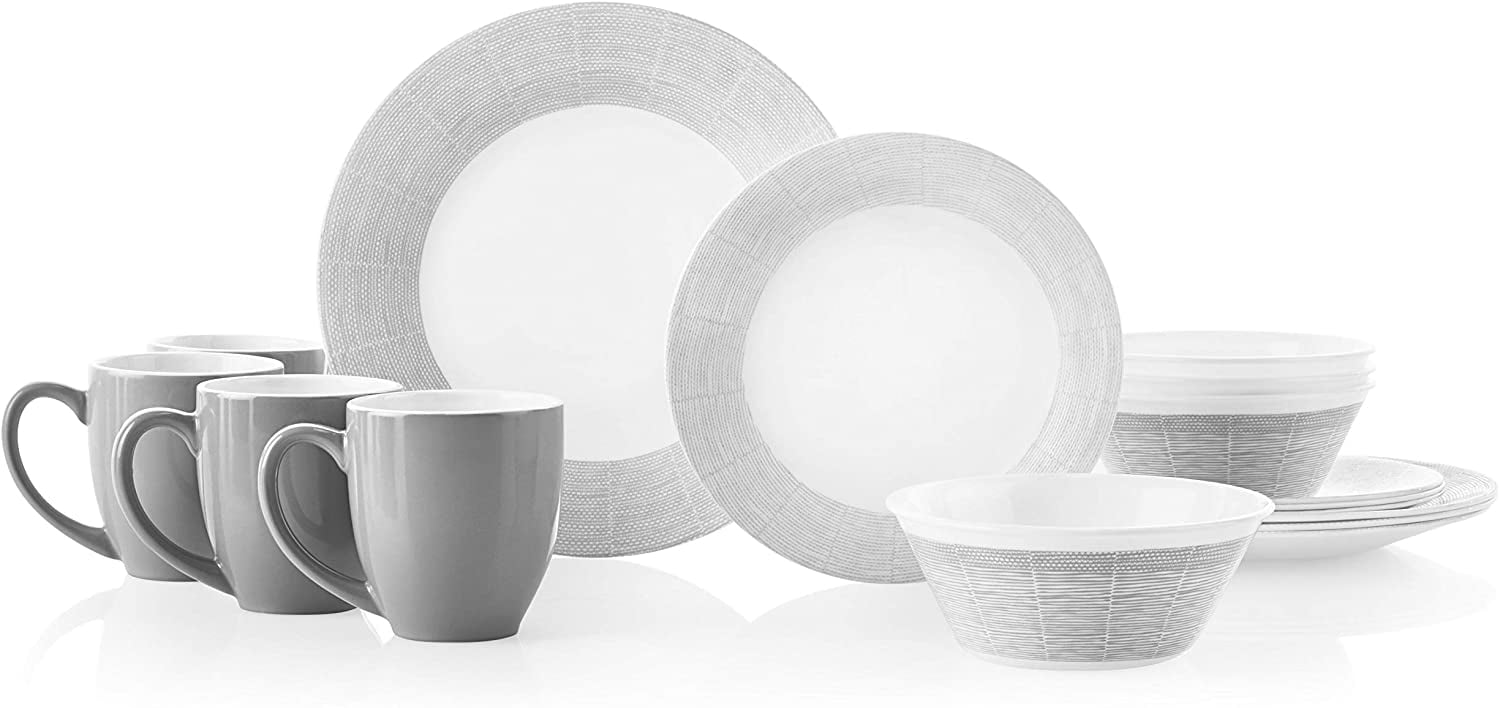 Dining & Entertaining Home Corelle Boutique Farmstead Grey 16Piece
