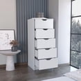 thumbnail image 3 of DEPOT E-SHOP Houma 5 Drawers Narrow Dresser, Slim Storage Chest of Drawers, White, 3 of 5