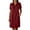 A-Red, variant on 2026 Summer Womens Dress Cotton Linen Casual Comfortable Pocket Buttoned Short Sleeved Knee-Length Dress