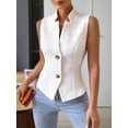 thumbnail image 2 of ZOELNIC Women's Summer Sleeveless Blazer Vest Dressy Button Down Business Casual Outfits Work Lightweight Vests Tops, 2XL, 2 of 7