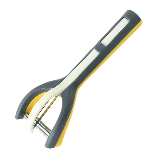 Juego de pelador de frutas de melón de acero inoxidable | Gadget de cocina 3 en 1 | Cepilladora, cortadora y peladora | Mango ergonómico | Fácil limpieza | Resistente | 18,8 x 6,8 cm | Herramienta