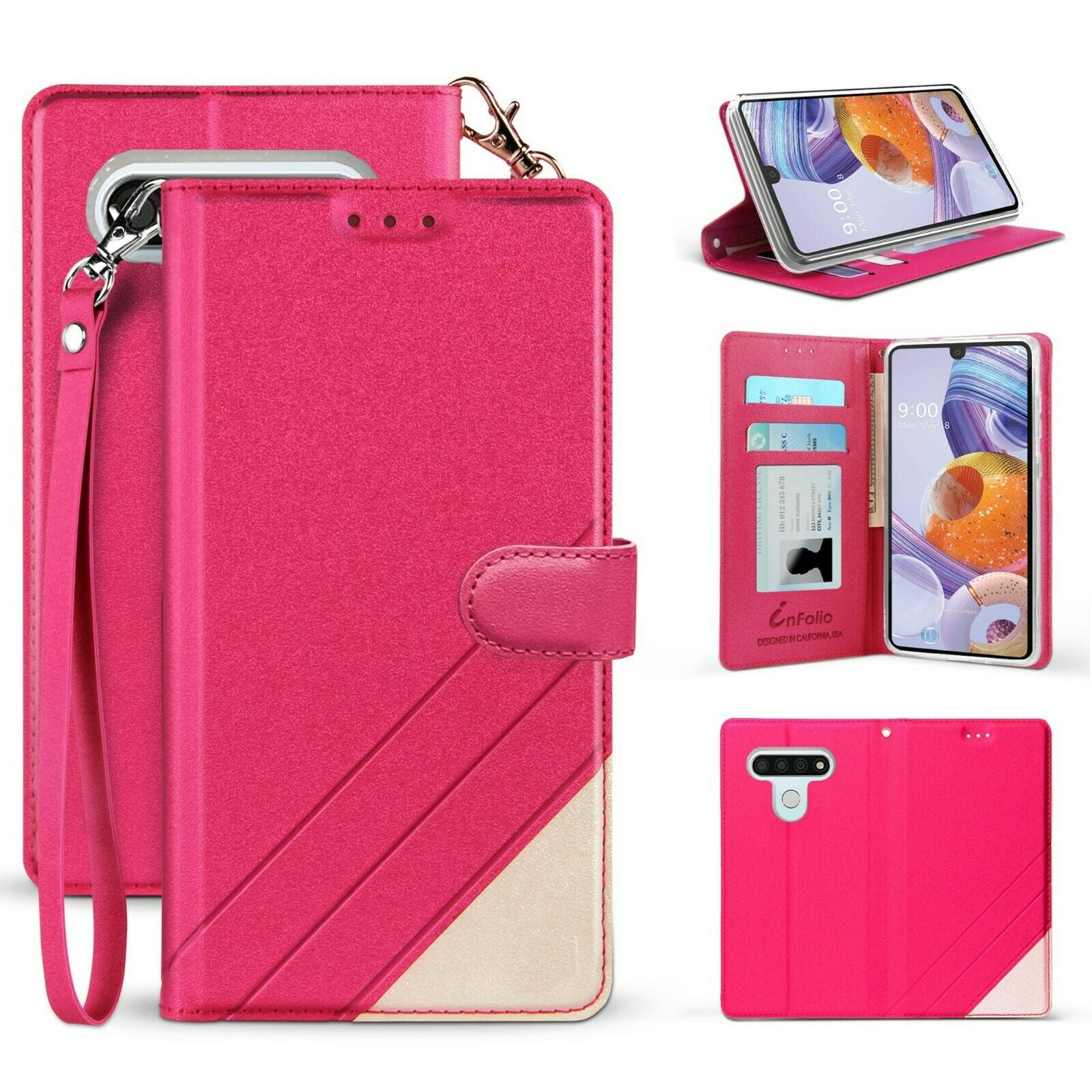 for LG K51 LG Reflect Q51 Wallet Case Phone Case Hybrid 2-Tone Wallet ...