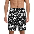 thumbnail image 3 of Lsque Hand Drawn Snake Mens Sleep Pajama Shorts,Short Pajama Pants, Cotton Ultra-Soft Knit-Large, 3 of 9