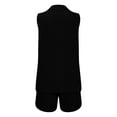 thumbnail image 6 of Miluxas 2 Piece Outfits for Women Summer Sleeveless Button Down Business Casual Vest Shorts Sets Work Clothes Black 6(M), 6 of 8