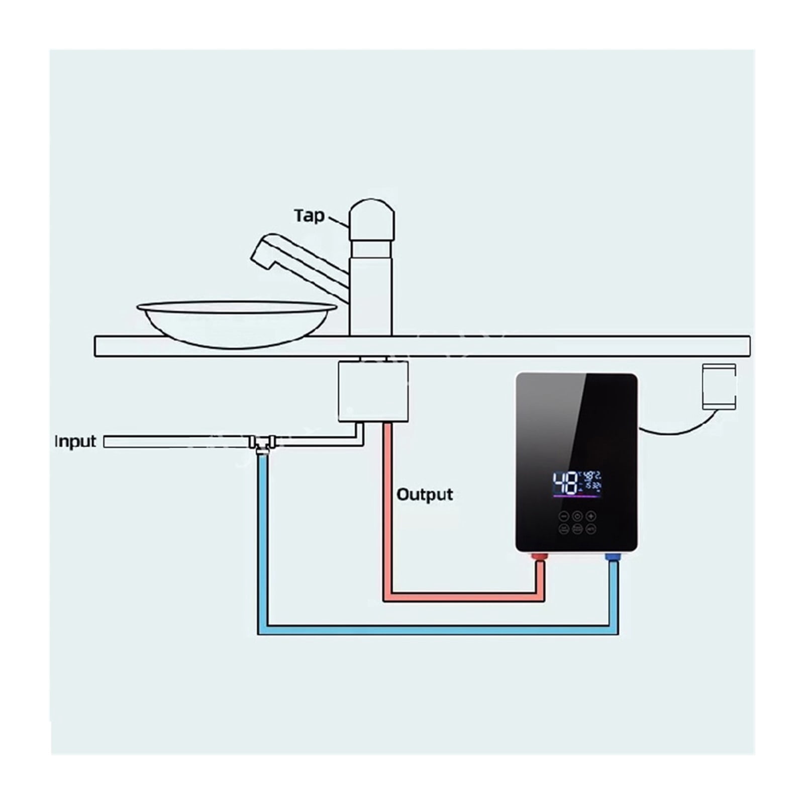 Instant Water Heater Shower Bathroom Faucet Hot Water Heater 6000W Digital Display For Country House Cottage Hotel Kitchen ,Energy Saving