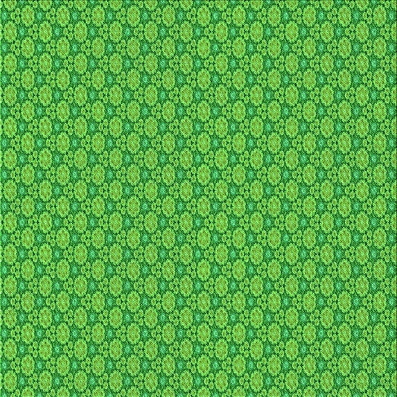 Ahgly Company Indoor Square Patterned Neon Green Area Rugs, 8' Square