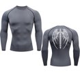 thumbnail image 1 of Anime Graphic Compression Shirts for Men Gym Workout Rash Guard Fitness Undershirts Base Layer Quick Dry Athletic Tshirt gray XXL, 1 of 6