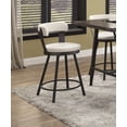 thumbnail image 2 of Counter Height 7pc Dining Set Table and Six Chairs Swivel White Dining Kitchen Furniture Wine Rack Glass Insert Top, 2 of 7