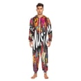 thumbnail image 2 of IAUYY Unisex Adult Onesie Pajamas Ultra-Soft Crystal-Soft Fabric, Halloween Adult Onesie Pajamas Adults,With a Zipper Plus Size Onesie Pajamas, Music Poster, 2 of 7