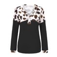 thumbnail image 3 of Sweaters for women Women's Fashion Leopard Printed Solid Stitching Loose Button V-Neck Long Sleeve Knitted Sweater christmas sweater women, 3 of 6
