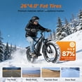 thumbnail image 4 of Large Frame Electric Bike for Adults - 26" Ebike, 48V 15.6AH UL 2849 Battery, 28MPH, Front Suspension, Adjustable Seat, 330lbs Capacity, Black, 4 of 9