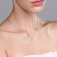 thumbnail image 2 of Gem Stone King 925 Sterling Silver Peach Morganite Solitaire Pendant Necklace for Women | 0.40 Cttw | Round 5MM | Gemstone October Birthstone | with 18 inch Silver Chain, 2 of 3