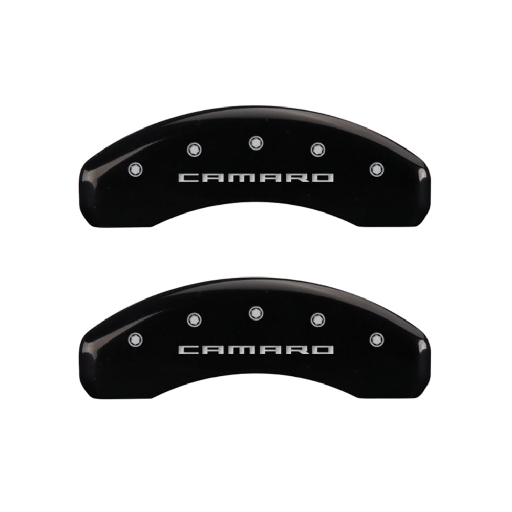 MGP 4 Caliper Covers Engraved Front & Rear Gen 5/Camaro Black finish silver ch Fits select: 2017 CHEVROLET CAMARO LS/LT, 2018 CHEVROLET CAMARO LT