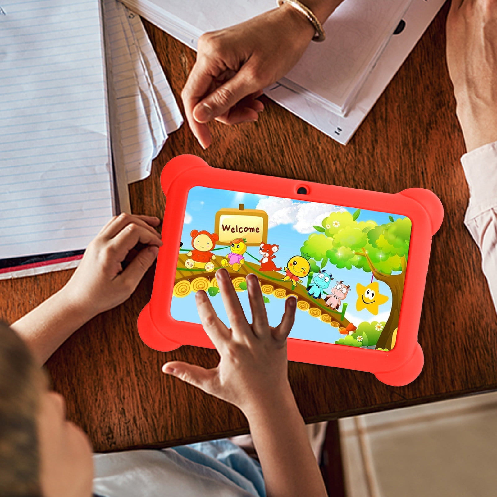 PPgejGEK 7-inch Children's Tablet Computer android Tablets Children's Early Education Learning Machine Parent-child Gift Machine Christmas Gift Built-in Cameras up to 45% off