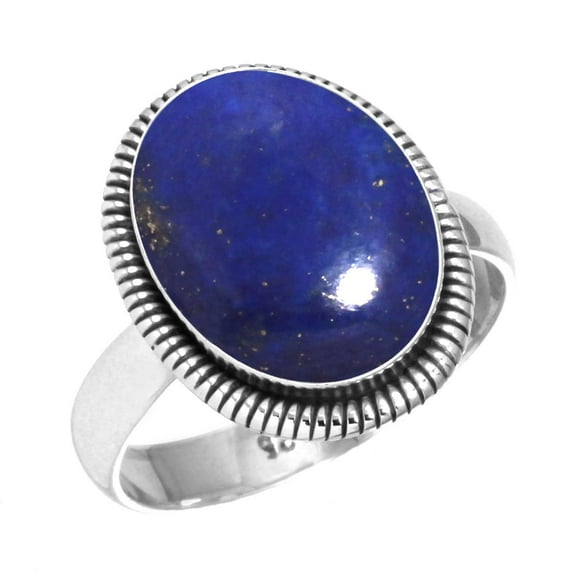 925 Silver Ring For Women - Girls Blue Real Lapis Lazuli Stone Silver Ring Size 6 September Birthstone Handmade Silver Ring Size 6 Gift For Mother On Friendship Day 925 Gemstone Silver Jewelry