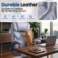 thumbnail image 4 of STACOO High Back Executive Office Chair 400lbs, Big and Tall Ergonomic Desk Chair with Lumbar Support & Flip-up Armrests, PU Leather Swivel Chair with Adjustable Height – Gray, 4 of 10