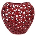 thumbnail image 1 of Plutus Brands PBTH93139 Porcelain Ceramic Pierced Vase, Red, 1 of 1