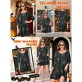 thumbnail image 3 of CRAYNER Casual Womens HALLOWEEN Dresses, 3/4 Sleeve Loose Fits T Shirt Dress Crew Neck A-line Flowy Swing Dress with Pockets, XL, 3 of 9