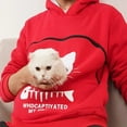 thumbnail image 3 of WEIYLL Womens Tops Cat Pouch Pockets Hood Pullover Carry Animal Breathable Sweat Red Top Sizes S, 3 of 6