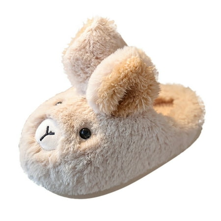 

NECHOLOGY Bunny Shoes for Girls Girls Boys Home Slippers Warm Cartoon Rabbit House Slippers For Dinosaur Slippers Shoes White 9 Years