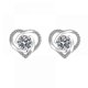thumbnail image 1 of Pendientes de botón con forma de corazón de plata esterlina S925, chapados en oro blanco, hipoalergénicos, con circonita cúbica, para niñas y mujeres, regalos A107-790, 1 of 3