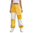 thumbnail image 3 of Lmnyox Women's Sweatpants Color Blocked High Waist Drawstring Trousers Comfy Outdoor Sports Pants with Pockets, 3 of 6