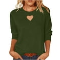 thumbnail image 2 of Up to 40% off Homenesgenics Womens 3/4Sleeve T Shirts Basic CrewNeck Tee Fall Casual Workout Fashion Casual Clothes Green S, 2 of 8