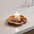 thumbnail image 4 of Wooden Organizer Tray, Round Serving Platter for Snacks and Small Items on Coffee Tables, 4 of 6