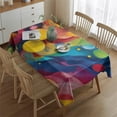 thumbnail image 2 of Colorful Abstract Pattern Rectangle Tablecloth 60"x84",Waterproof Polyester Rectangle Table Cloth, Wipeable Spillproof Polyester Tablecloth for Dining, Camping, Indoor and Outdoor, 2 of 5