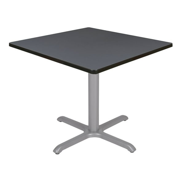 Regency Via 42" Square X-Base Table- Grey/Grey