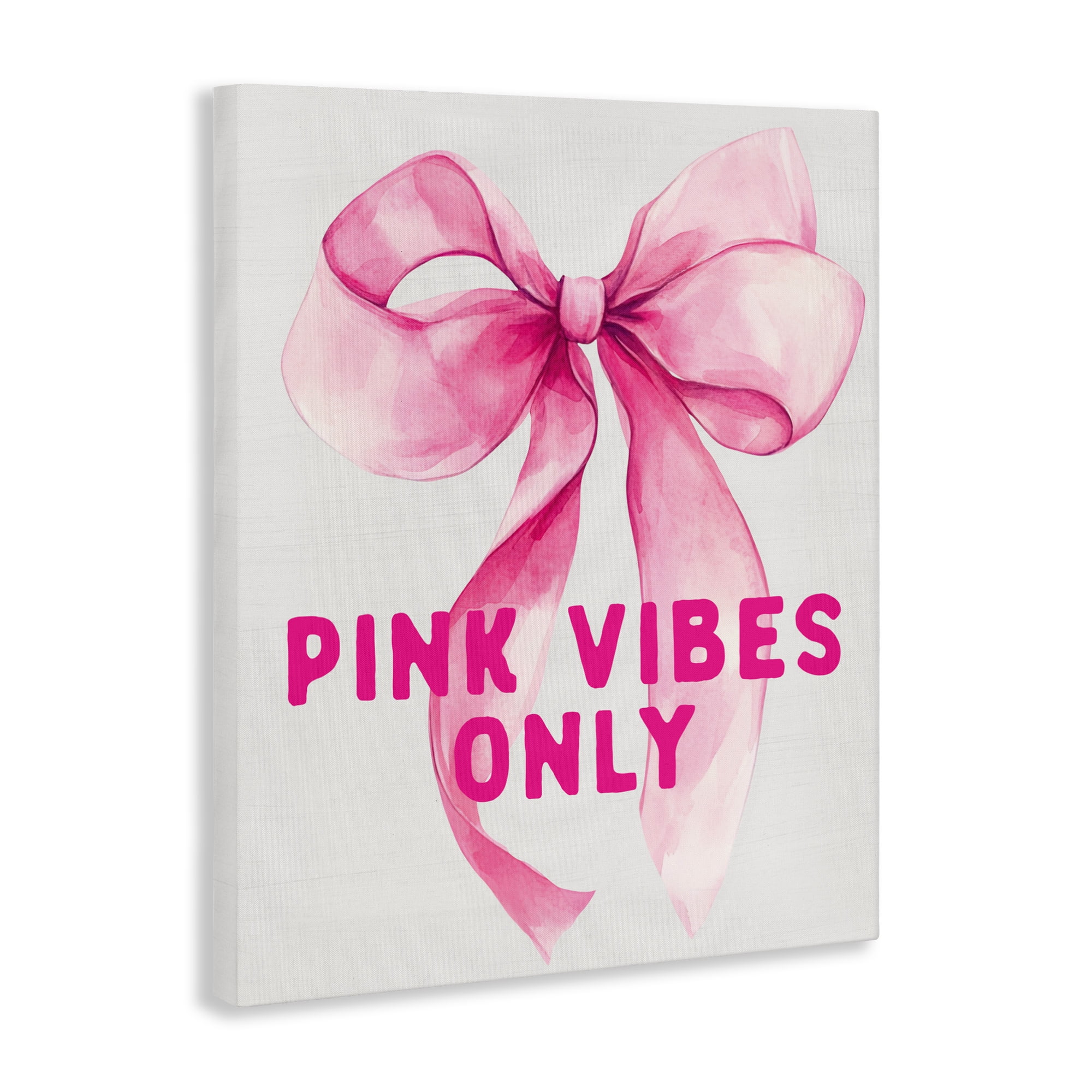 Girly Pink Vibes Only Canvas Wall Art, design by Lettered and Lined