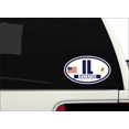 thumbnail image 2 of Flag of Illinois / American Flag Oval 3M Vinyl Bumper Sticker Decal | Navy & Gold Kankakee, IL Sticker Vinyl Decal, 2 of 3