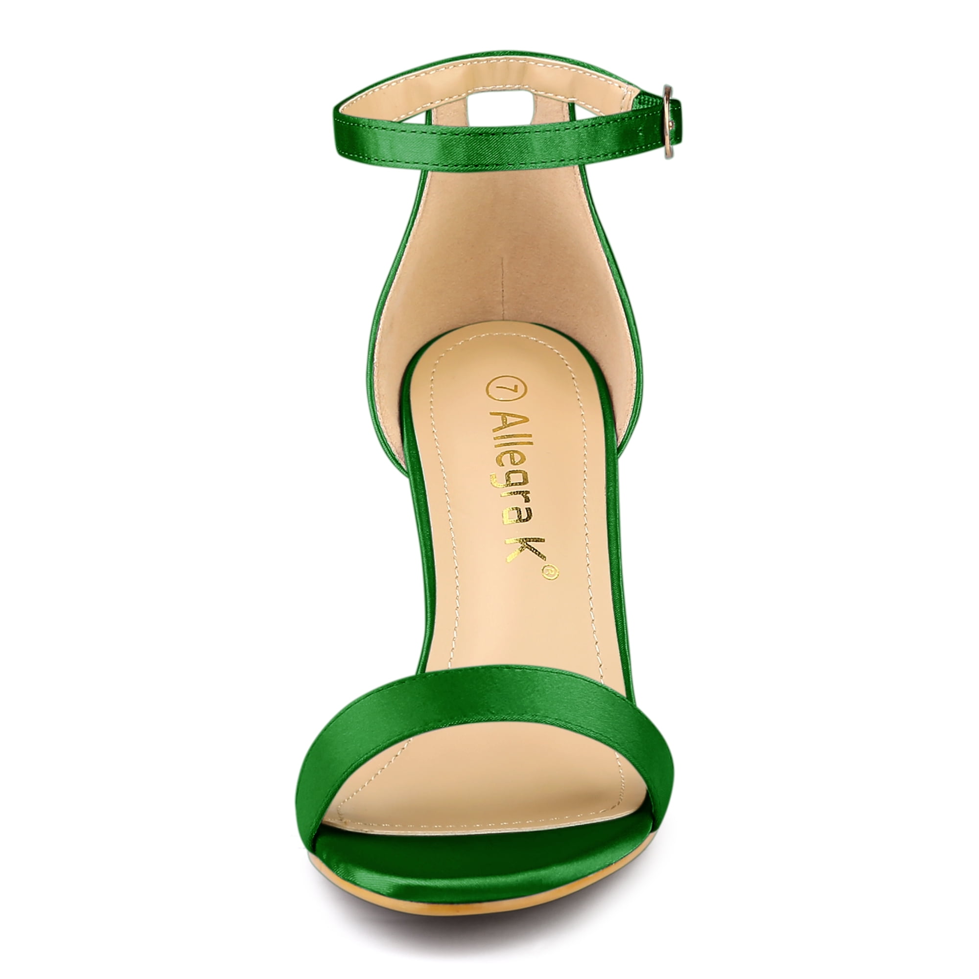 Allegra K Sandalias De Tacón Grueso Con Correa De Tobillo Y Puntera Cuadrada Para Mujer, Lime Green, 39 EU