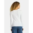 thumbnail image 5 of Time and Tru Women's Rib Tee with Long Sleeves, Size XS-XXXL, 5 of 5