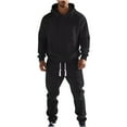 thumbnail image 3 of Txeol Mens Textured Track Suits 2 Piece Set with Hoodie Sweatshirt and Sweatpants Trendy Casual Sweatsuit Set Airport Outfit L,Black, 3 of 10