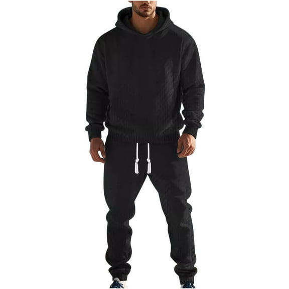 Gytharion Men's 2 Piece Sweatsuits Plus Size Long Sleeve Pullover Hoodies and Drawstring Elastic Waist Joggers Fall Outfits Loose Casual Tracksuit Sets with Pockets
