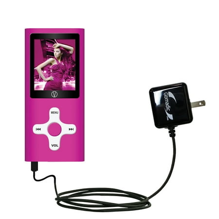 Gomadic Intelligent Compact AC Home Wall Charger suitable for the Visual Land Daze VL-507 - High output power with a convenient, foldable plug design