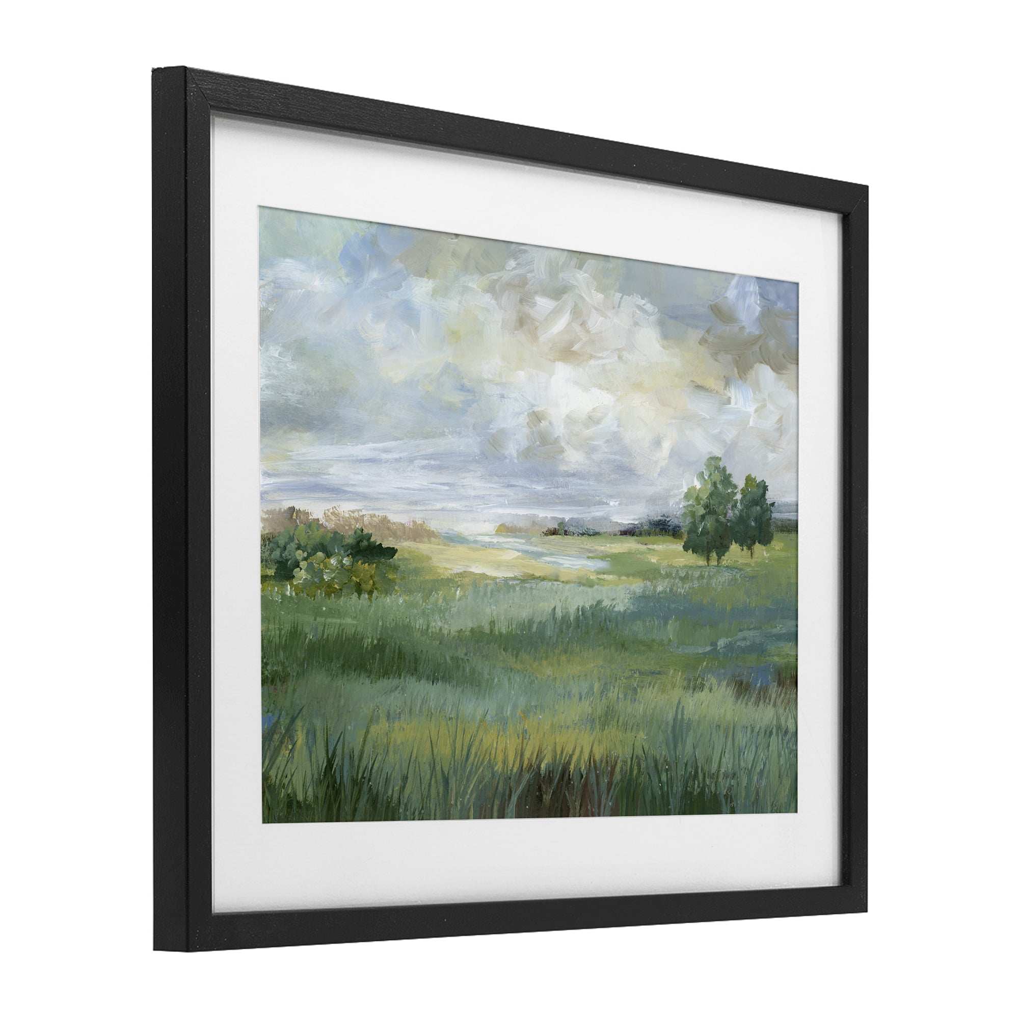 Stupell Industries Idyllic Field at Dawn Black Framed Print Under Glass, design by Nan