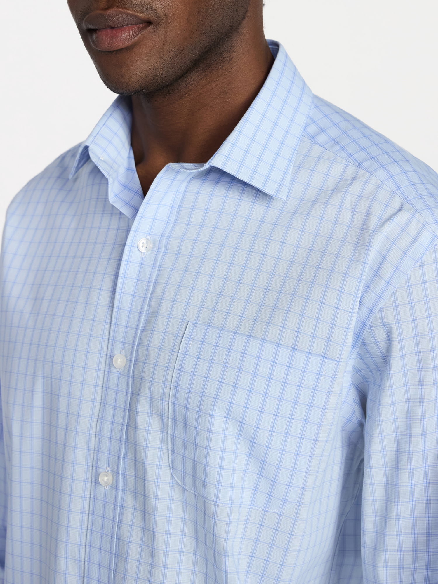George Men's and Big Men's Classic Dress Shirt with Long Sleeves, Sizes S-3XL