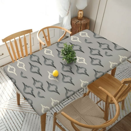 

Home Deluxe Tablecloth Seamless Pattern Background Waterproof Elastic Rim Edged Table Cover- For Christmas Parties And Picnics 5ft