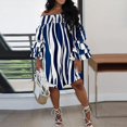 thumbnail image 2 of Ladies Flowy Striped Short Dress Mini Dresses Leopard Printed Party Ruched Kaftan, 2 of 2