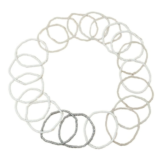 Pack of 20 Elegant White Bead Bracelet Versatile Beach Stylish Hand Accessories