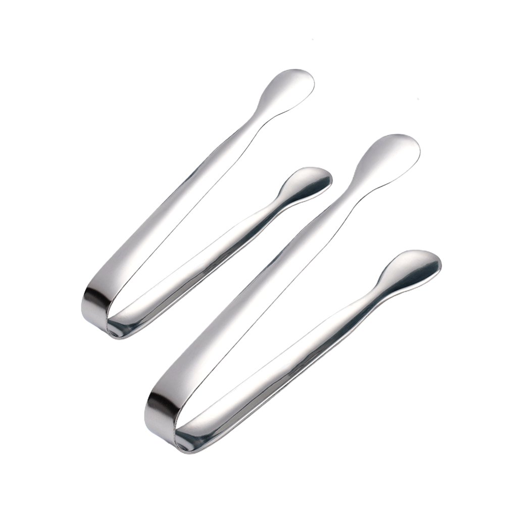 SANWOOD Ice Tongs,2Pcs Stainless Steel Ice Cube Sugar Tongs for Tea